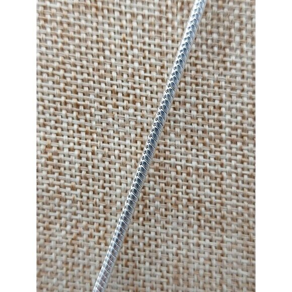 Silver Tone Charter Club Circular Statement Pendant Necklace Long Snake Chain 30 - Picture 7 of 10